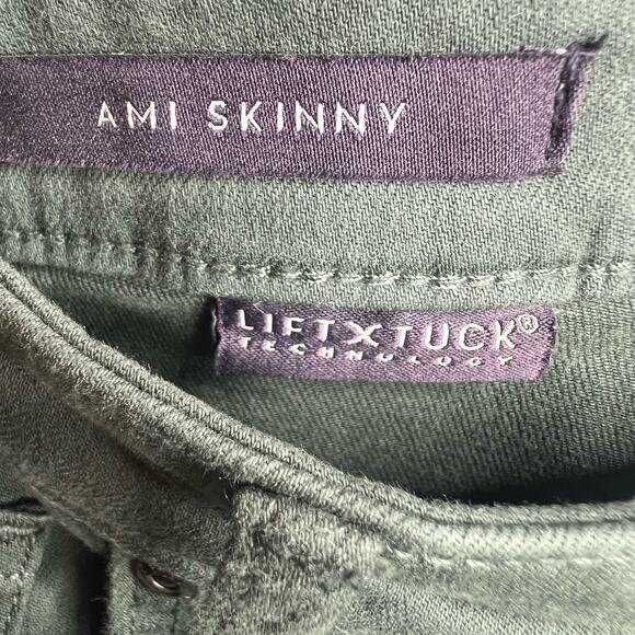 NYDJ Ami Skinny Jeans Frayed Hem Mid Rise Slimming Fit Stretch Evergreen Size 12 - Picture 12 of 16